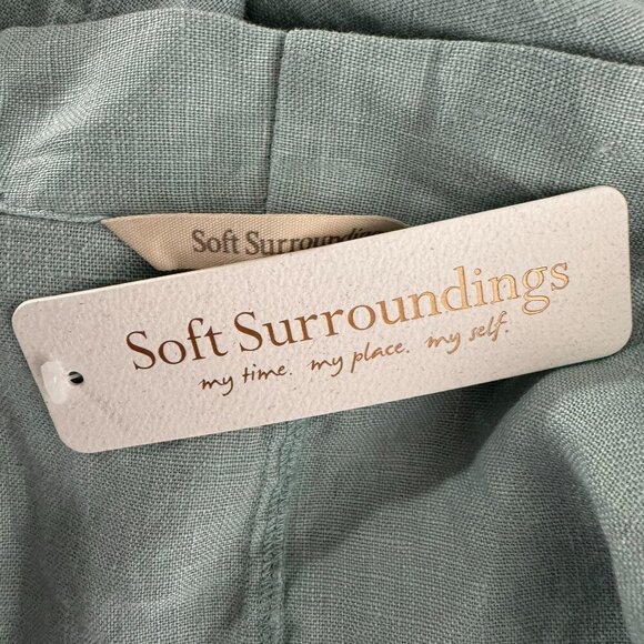 Soft Surroundings Grove Linen Jacket Medium Gray Mist Seafoam NWT CJ-1815 - Picture 7 of 10